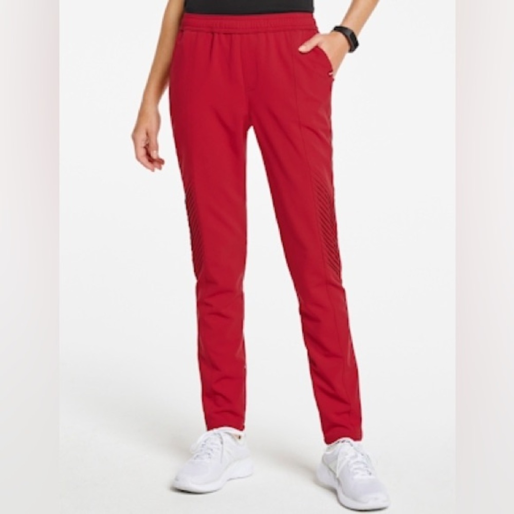 Jaanuu scrub set in garnet scrub top AND bottoms